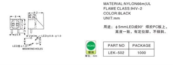 1070 LED灯座说明